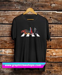 Batman Superman Flash on Abbey Road T Shirt (GPMU)