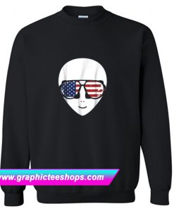 Alien Beard American Flag Sunglasses Sweatshirt (GPMU)