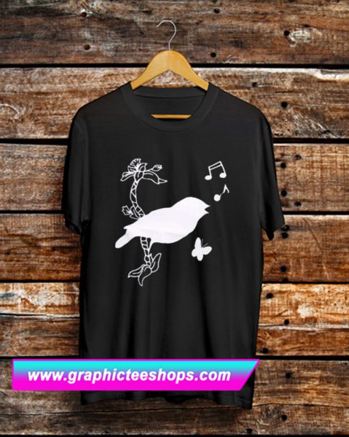 Bird Butterfly and Music T Shirt (GPMU)