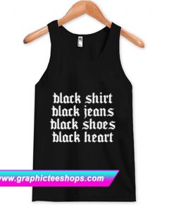 Black Shirt Black Jeans Black Shoes Black Heart Gothic Tanktop (GPMU)