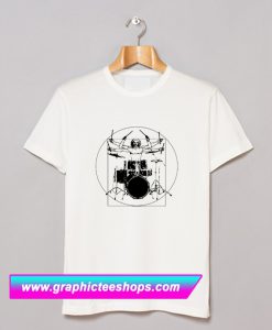 Da Vinci Vitruvian Man Drummer Band T Shirt (GPMU)