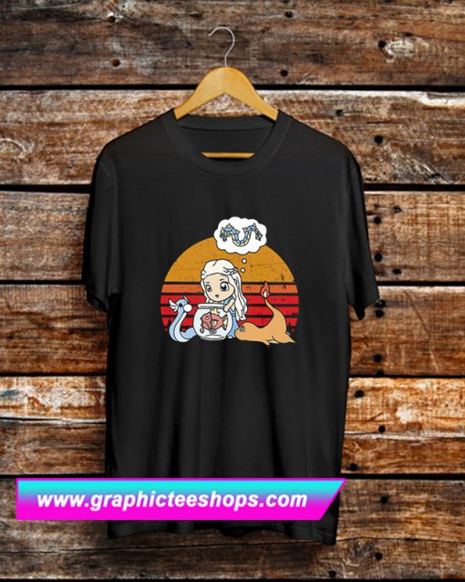 Daenerys Targaryen chibi Game of Thrones retro T Shirt (GPMU)