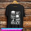 Eat Sleep Harp Repeat Stringed Instrument Music T Shirt (GPMU)