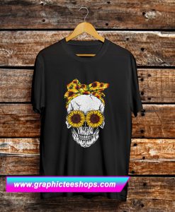 Lady Skull Sunflower Bow T Shirt (GPMU)