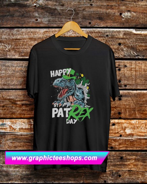 St Patricks Day T Rex Shirt Happy Pat Rex Day Dinosaur T Shirt (GPMU)