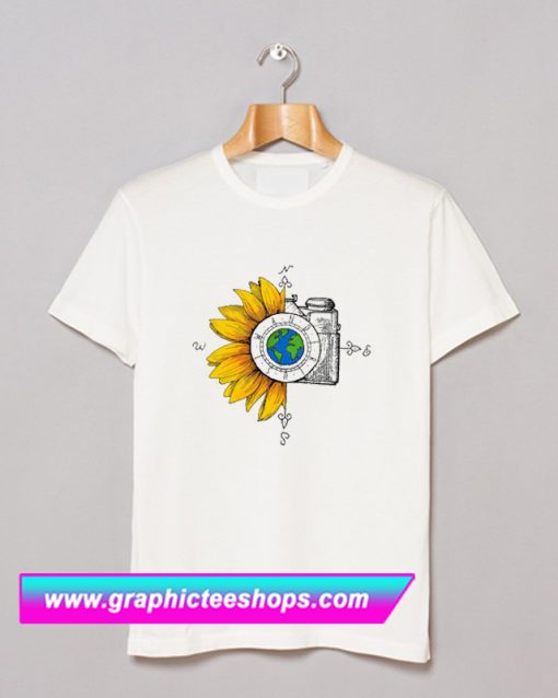 Wanderlust Sunflower Camera T Shirt (GPMU)