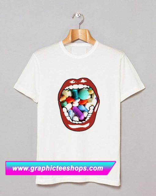 Mouth Lips O Pills Grunge T Shirt (GPMU)