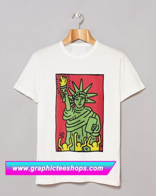 eith Haring STATUE OF LIBERTY Pop Art T Shirt (GPMU)