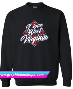 American National Flag I Love West Virginia Sweatshirt (GPMU)