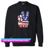 Fourth 4th of July Shirt American Flag Peace Sign Hand Sweatshirt (GPMU)