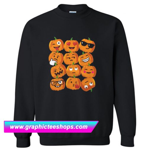 Pumpkin Emoji Faces Sweatshirt (GPMU)