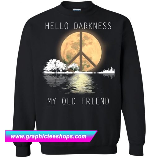 Hello Darkness My Old Friend Moon Lake Hippie Black Sweatshirt (GPMU)