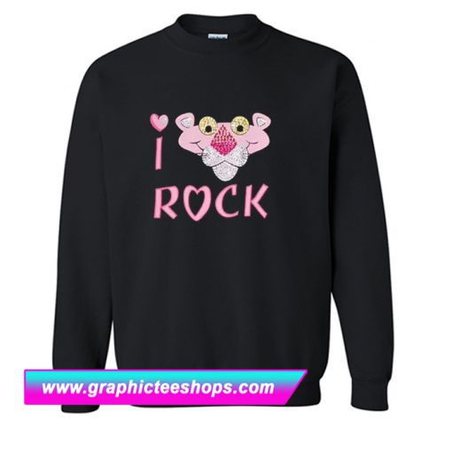 I Love Rock Pink Panther Sweatshirt (GPMU)