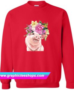 Lovely Baby Pig with Flower Crowns Sweatshirt (GPMU)