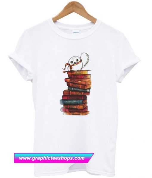 Owl And Books T Shirt (GPMU)