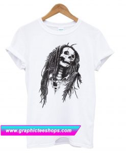 Palm Angels White Rasta Skull T Shirt (GPMU)