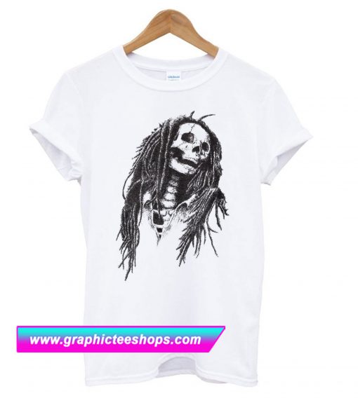 Palm Angels White Rasta Skull T Shirt (GPMU)