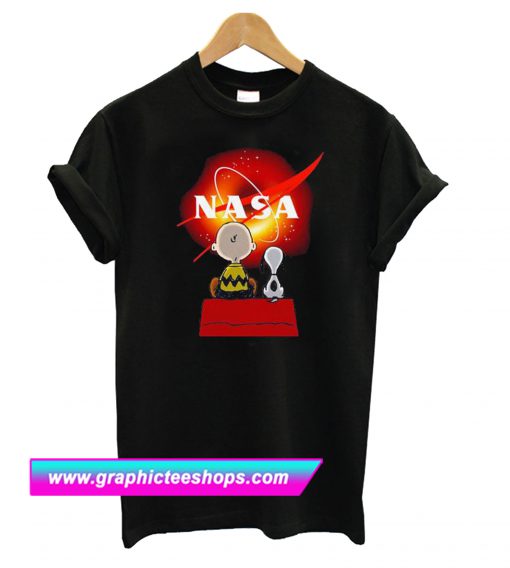 Snoopy and Charlie Brown Black Hole NASA T Shirt (GPMU)