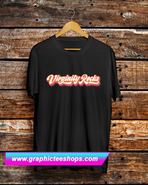 Virginity Rocks Retro Vintage 70s Style Gift T Shirt (GPMU)