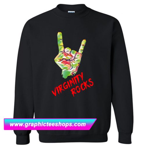 Virginity Rocks Sign of The Horns Sweatshirt (GPMU)