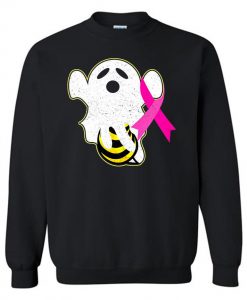 Get Now Pink Ribbon Breast Cancer Awareness With Boo Bee Halloween Sweatshirt (GPMU)