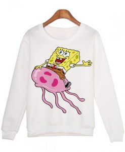 SpongeBob White Pullover Sweatshirt (GPMU)