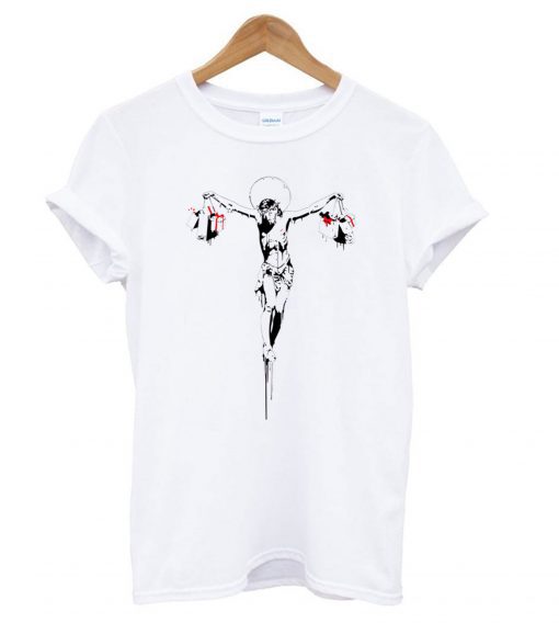 Banksy Jesus Shopping Bag T Shirt (GPMU)