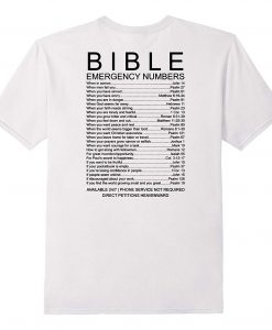 Bible Emergency Numbers T Shirt Back (GPMU)