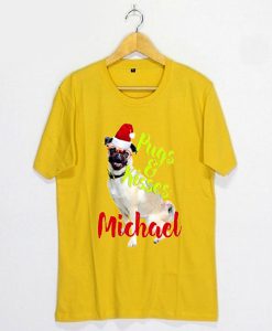 Christmas Pugs And Kisses Girls Funny T-Shirt FP