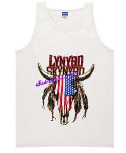 Cow Skull American Flag Lynyrd Skynyrd Tank Top (GPMU)