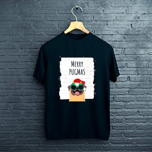 Cute Pug Christmas Merry Pugmas Santa T-Shirt FP