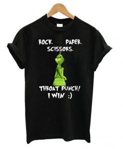 Grinch Rock Paper Scissors Throat Punch I Win T shirt (GPMU)