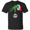 Grinch hand holding ornament Jack Skellington T shirt (GPMU)