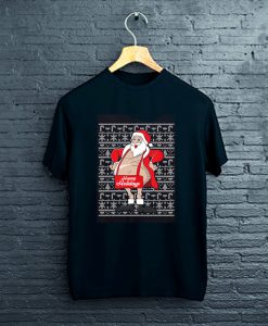 Humor Santa Claus Naked Ugly Christmas T-Shirt FP