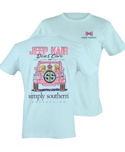Jeep Hair Don’t Care Simply Southern Baby Blue T Shirt (GPMU)