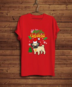 MERRY CHRISTMAS PUG T-Shirt FP