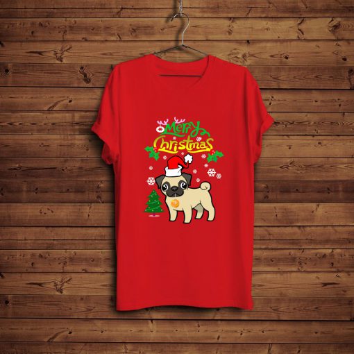 MERRY CHRISTMAS PUG T-Shirt FP