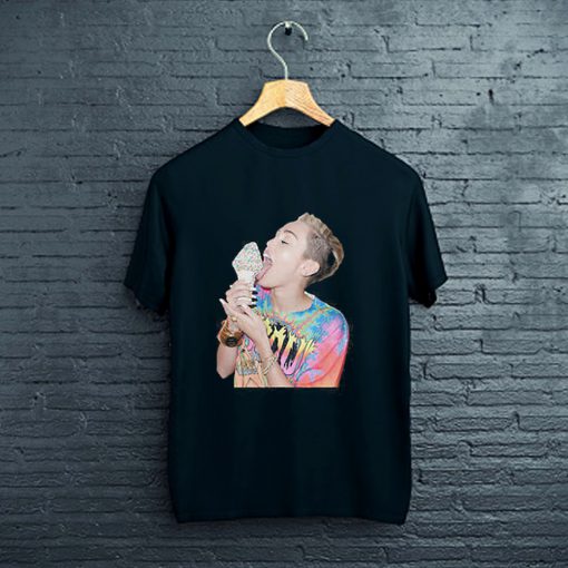 Miley Cyrus Licking Ice Cream T-Shirt FP