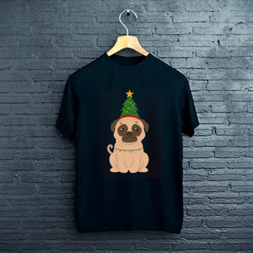 Pug Christmas Tree All Over T-Shirt FP