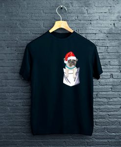 Santa Pug Pocket Christmas T-Shirt FP