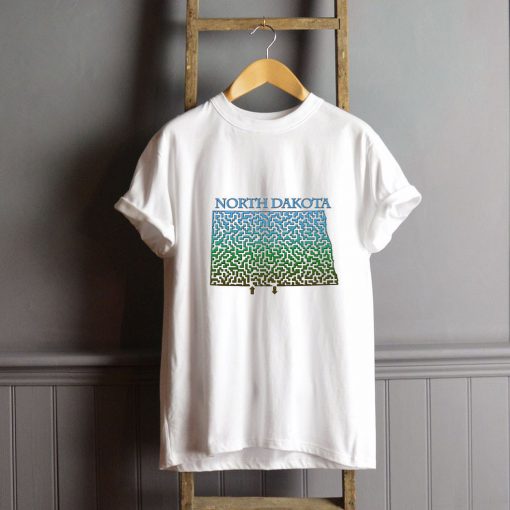 State of North Dakota Colorful Maze T-Shirt FP