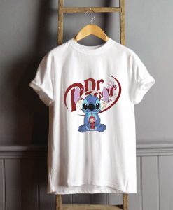 Stitch Listens To Music Drinking Dr Pepper T-Shirt FP