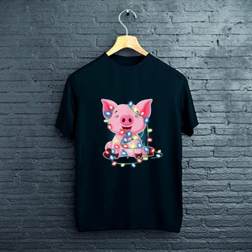 Top Pig Lights Cute Christmas Merry Xmas T-Shirt FP