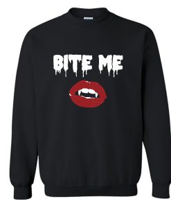 Bite Me Vampire Lips Black Sweatshirt (GPMU)