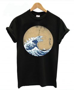 The great wave off Kanagawa Godzilla T Shirt (GPMU)