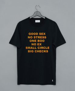 Good Sex No Stress One Boo No Ex Small Circle Big Checks T-Shirt pu