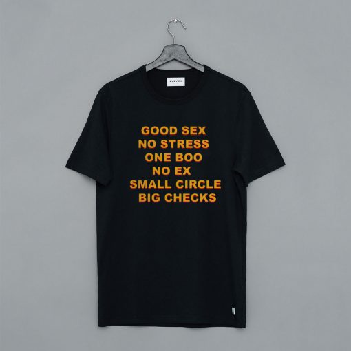 Good Sex No Stress One Boo No Ex Small Circle Big Checks T-Shirt pu