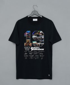 19 Years of Fast and Furious 2001 2020 10 Movies Signature T Shirt (GPMU)