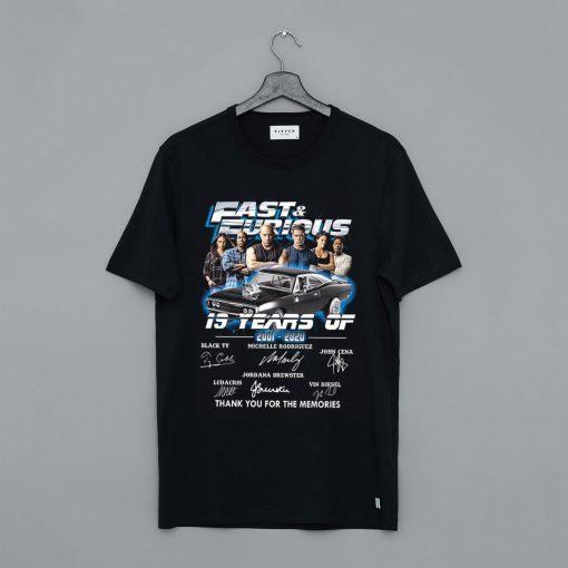 19 Years of Fast and Furious 2001 2020 10 Movies T Shirt (GPMU)