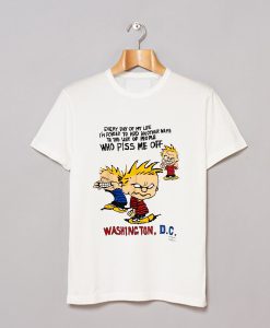 Calvin & Hobbes Vintage Men’s L Angry Politics Washington DC T Shirt (GPMU)